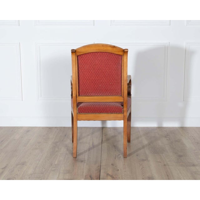 Pair of Louis Philippe Cherry Wood Armchairs with Upholstered Seats For Sale - Image 11 of 11