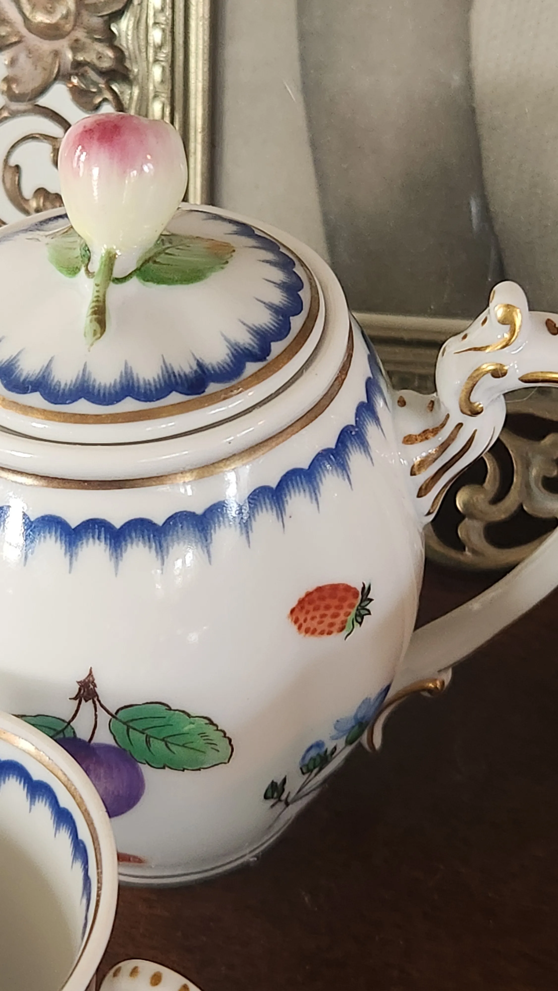 Vintage Richard Ginori, Fruit Pattern, Demitasse Set, Espresso Set