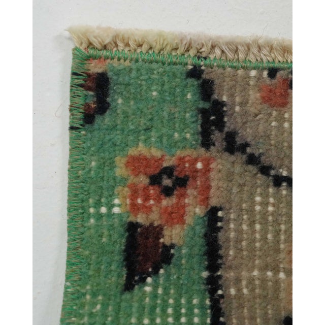 1970s Vintage Turkish Oushak Handmade Wool Cotton Orange Area Rug For Sale - Image 9 of 11