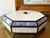 Mid Century Blue & White Tiffany Style Flush Light For Sale - Image 17 of 18