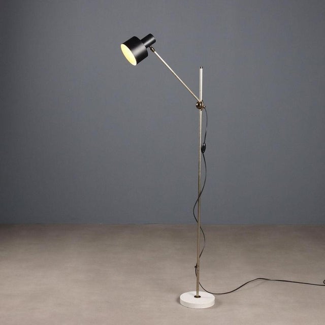 Silver Vintage Floor Lamp in Aluminium and Marble, 1960s For Sale - Image 8 of 8