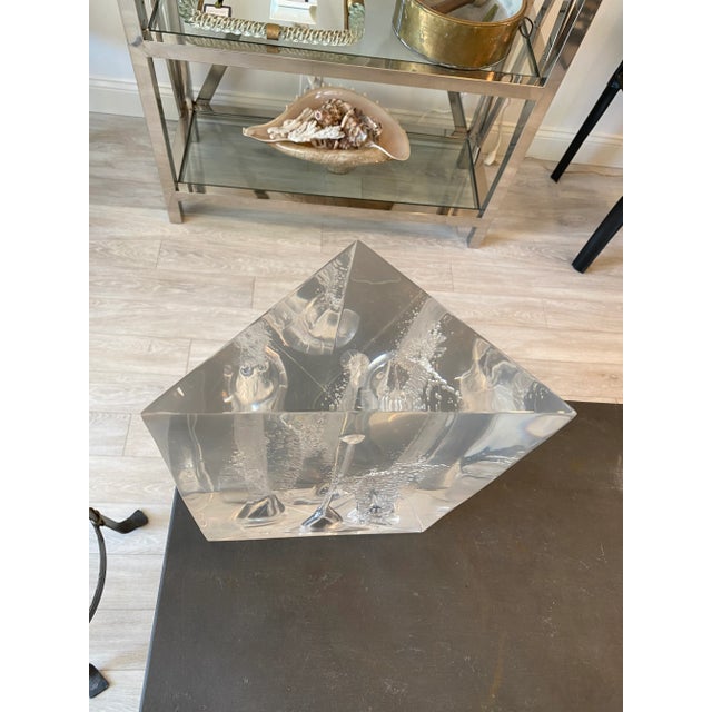 1970s Mid Century Fractured Lucite Prism For Sale - Image 5 of 8