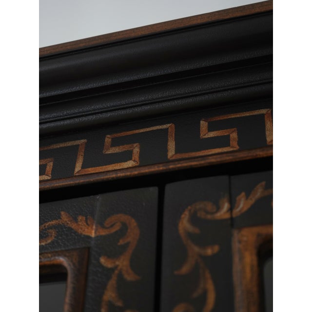 Black & Gold Chinoiserie Display Cabinet For Sale - Image 14 of 16