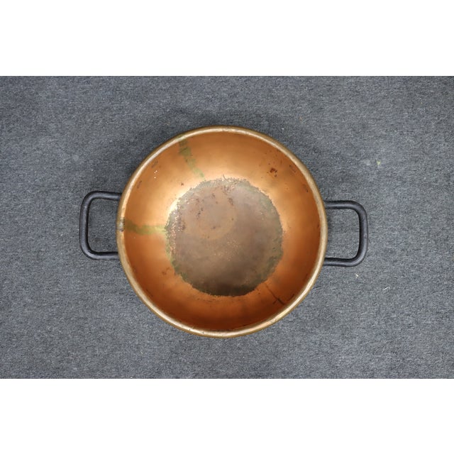 Antique Dovetailed Copper Mixing Bowl With Hand-Forged Iron Handles For Sale In Philadelphia - Image 6 of 10