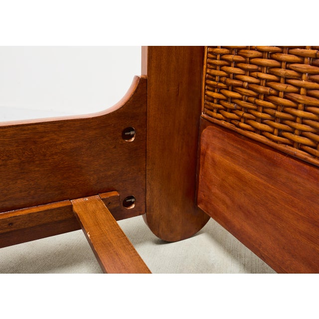 Ralph Lauren Villa America Mahogany Rattan Gondola Sleigh Bed For Sale - Image 14 of 18