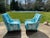 Lee Jofa A Pair of Custom Curved Chinoiserie Style Wingback Chairs For Sale - Image 4 of 11