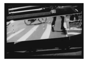 Untitled #24 (Self Portrait on Truck) from New York, Black and White Photograph, 2017