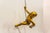 Modern Gold Position Climbing Man Durable Polyresin 3d Hanging Wall Art Sculpture with Leathered Rope and Hanging Hardware by Eladitems For Sale - Image 3 of 3