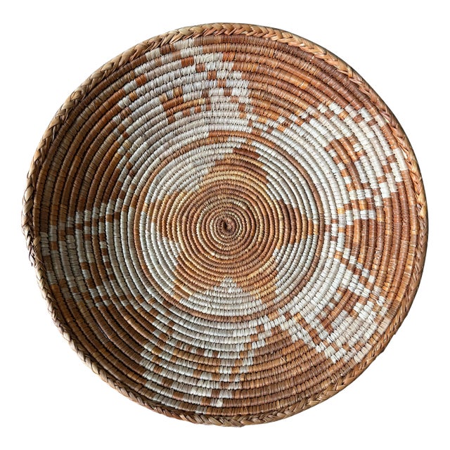 African Coiled Straw Basket For Sale
