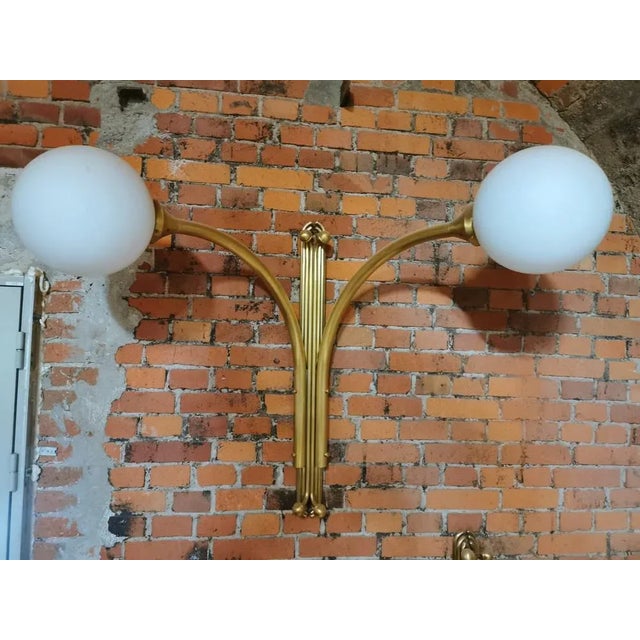 Mid-Century Sconce in Metal & Milk Glass For Sale - Image 13 of 13