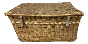 1930s French Wicker Trunk