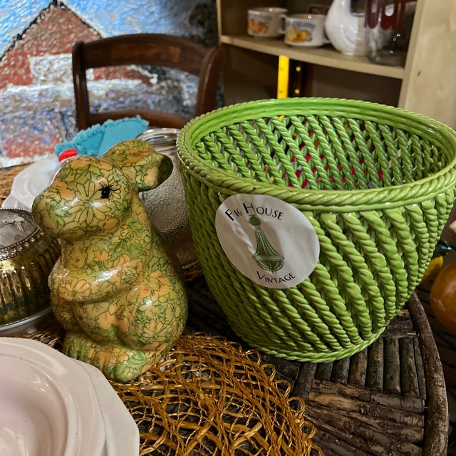 Up for consideration is a beautiful vintage small decoupage floral ceramic bunny sculpture. This would look lovely in your...