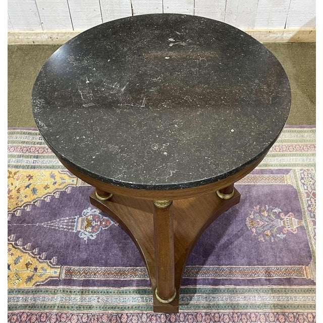 Wood Empire-Style Side Table in Mahogany, 1950s For Sale - Image 7 of 9