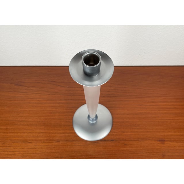 Postmodern Acrylic and Aluminum Candleholder, 1980s, in Very Good conditions. Designed 1980 to 1989
