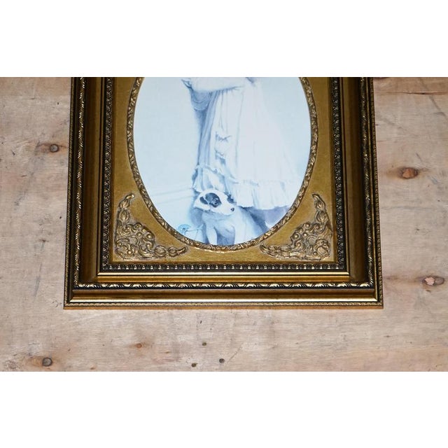 Little Girl and Dog Posing Print, Framed For Sale - Image 3 of 10