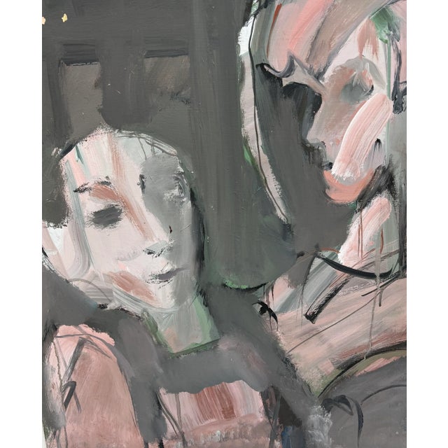 1980s Vintage Abstract Man & Woman Painting., Framed For Sale In Los Angeles - Image 6 of 13