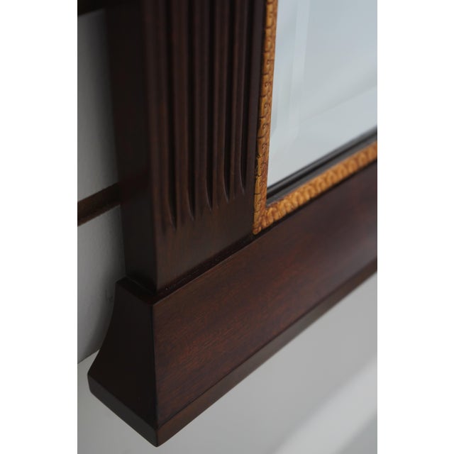 Wood Henkel Harris Mahogany Broken Arch Wall Mirror For Sale - Image 7 of 11