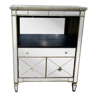 1990s Vintage Mirrored Cocktail Dry Bar For Sale