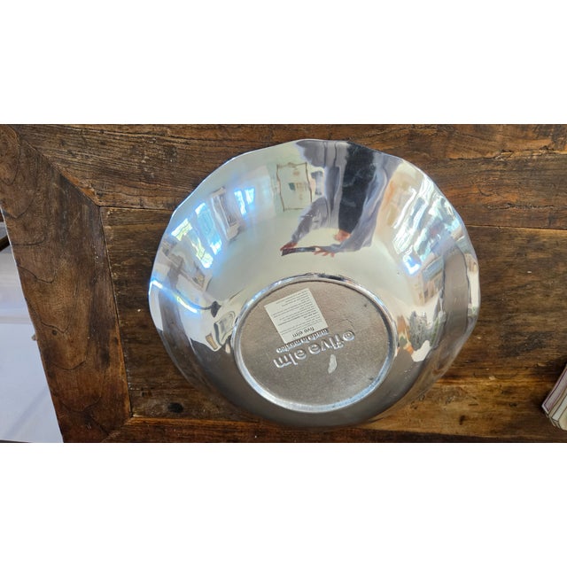 Early 2000s Five Elm Mirror-Polished Cast Aluminum Centerpiece Bowl For Sale - Image 12 of 16