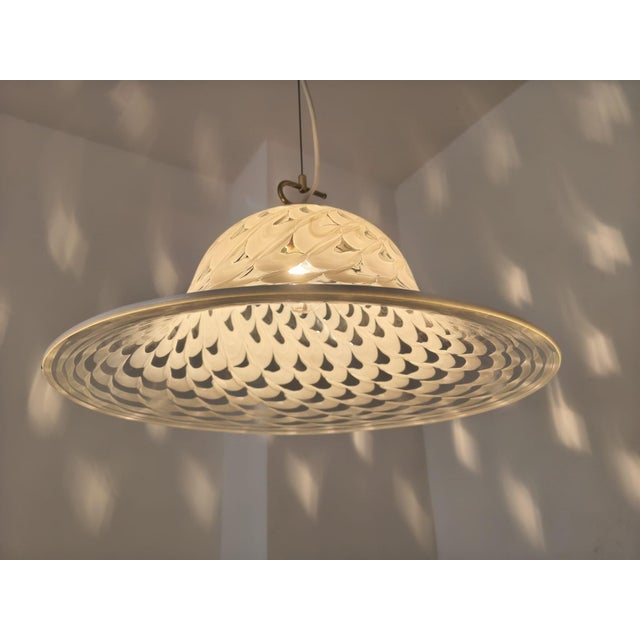 Mid-Century White Art Glass Pendant from Kaiser-Leuchten, Germany, 1970s For Sale - Image 10 of 18
