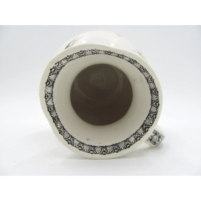 Late 19th Century Antique T & R Boote Swallow Black Transferware Pitcher For Sale - Image 6 of 10