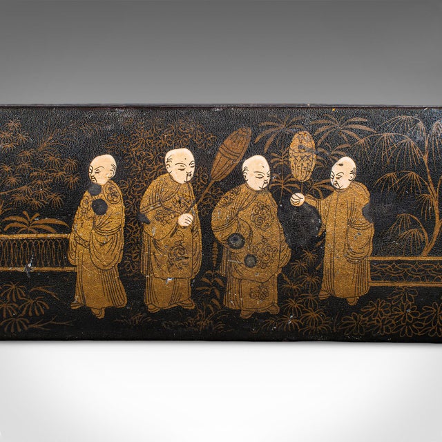 Antique Calligrapher's Pen Box, Lacquered, Quill Case, Chinoiserie, Victorian For Sale - Image 10 of 11