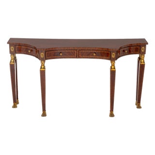 Egyptian Revival Brass Mounted Mahogany Console For Sale