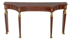 Egyptian Revival Brass Mounted Mahogany Console