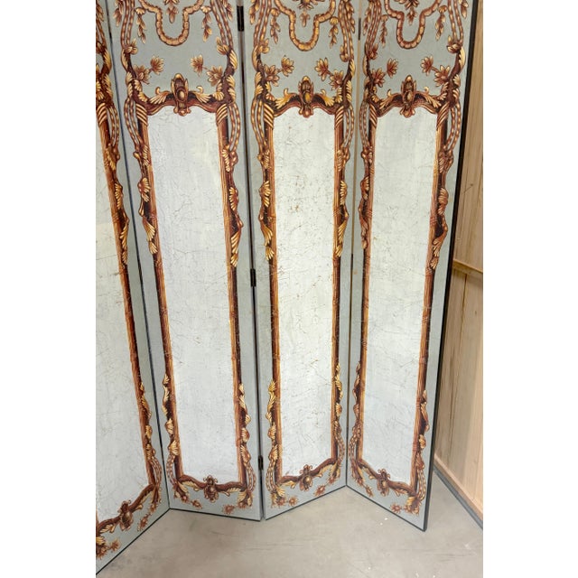 Italian Neoclassical Gray Polychromed 6-Panel Screen For Sale - Image 11 of 11