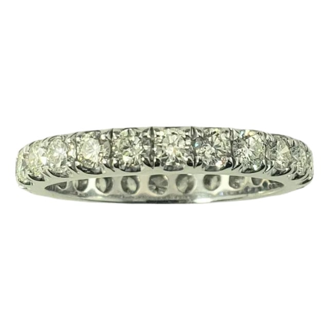 Late 20th Century 14 Karat White Gold Diamond Eternity Band Size 7.5 For Sale