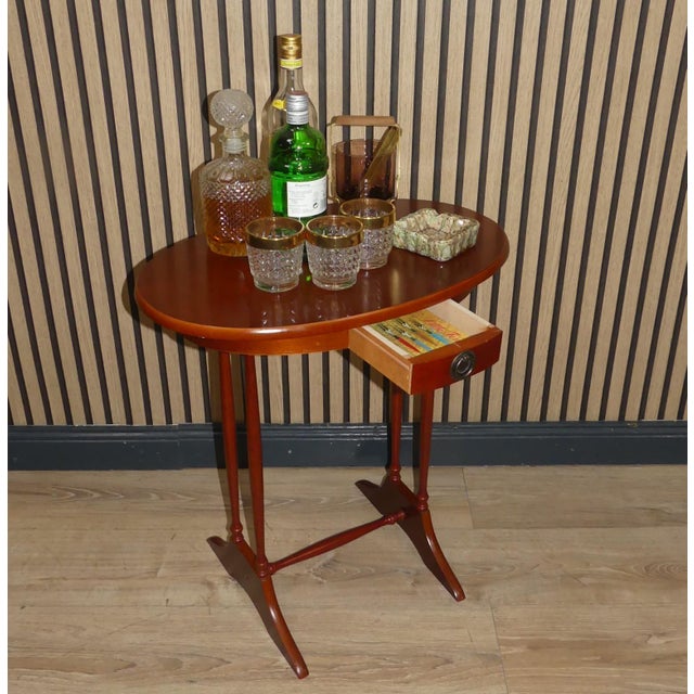Brown Vintage Smoker's Side Table with Drawer, 1960s For Sale - Image 8 of 11