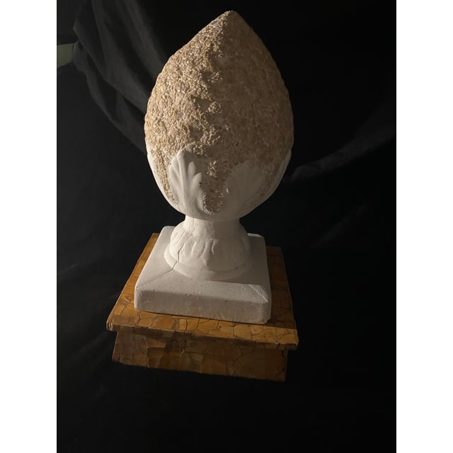 Mid 20th Century A Cast Stone Decorative Finial Resembling a Pineapple or Artichoke. 17” Height , Solid For Sale - Image 10 of 12