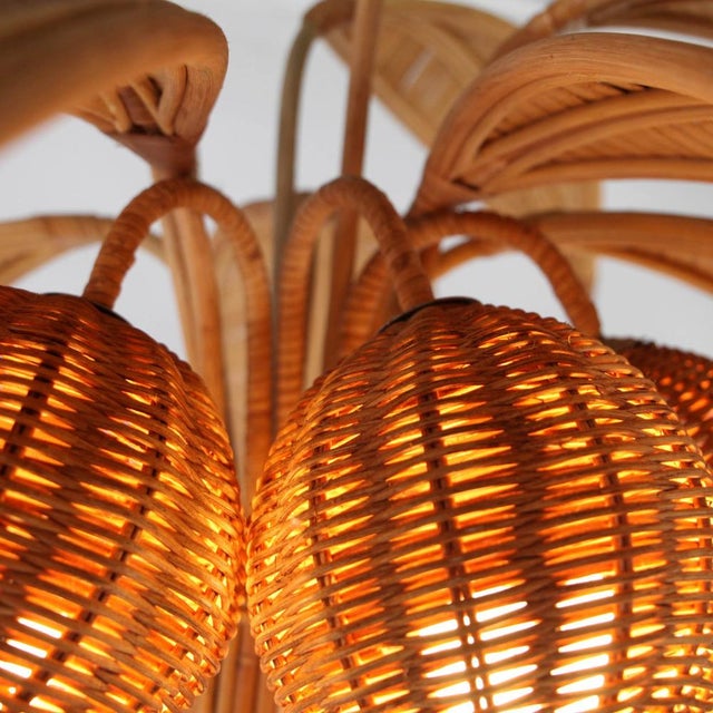 Palm Tree Floor Lamp in Rattan For Sale - Image 9 of 18