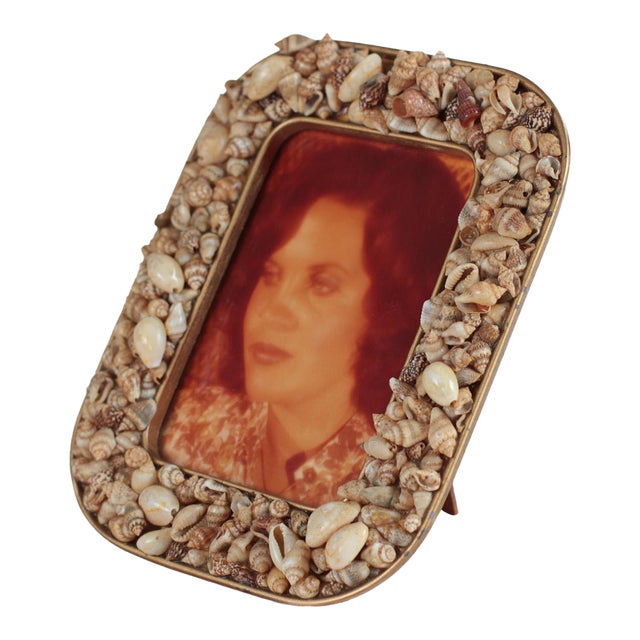 Mid-Century Seashell Photo Frame 7x5.5 For Sale
