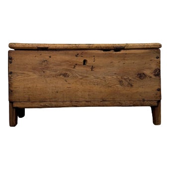 19th Century Rustic Larch Wood Chest For Sale