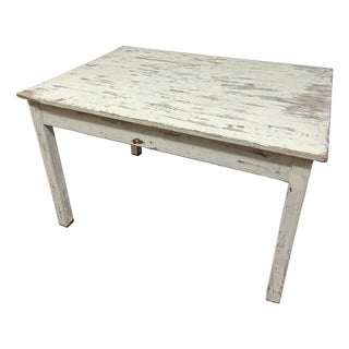 Vintage Distressed Desk in White, 1950s For Sale