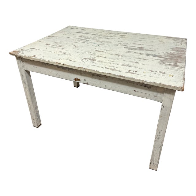 Vintage Distressed Desk in White, 1950s For Sale
