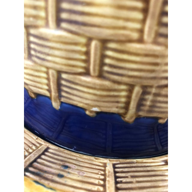 Ceramic Majolica Basketweave Cheese Dome For Sale - Image 7 of 10