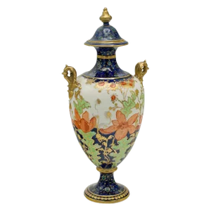 1900s Small Antique Victorian English Ceramic Baluster Urn