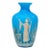 Antique Bohemian Cased Sky Blue Enamel Painted Glass Vase, Classical Figure Scene For Sale