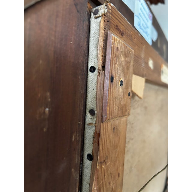 Antique Original Oil Painting by Gustav Vermehren, Cottage at Dusk, Realism For Sale - Image 9 of 12