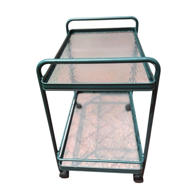 Green Tamiami Barcart Midcentury Modern Barcart Green Brown Jordan For Sale In Rochester - Image 6 of 12