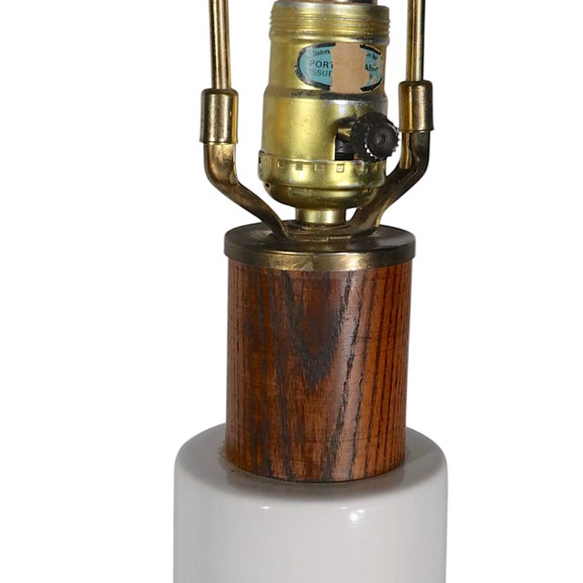 Mid 20th Century Danish Modern Style White Ceramic Table Lamp For Sale - Image 12 of 14