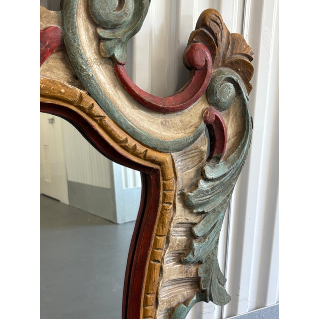 Early 20th Century Rococo Hand Carved Wooden Mirror For Sale - Image 9 of 11