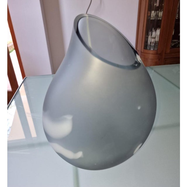 Glass Murano Blown Satin Glass Vase with White Veins, 2000s For Sale - Image 7 of 14