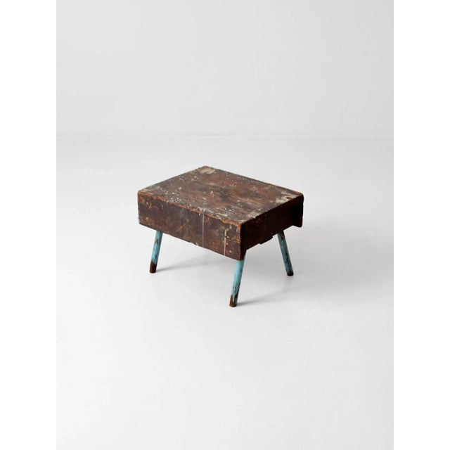 Vintage Rustic Low Stool For Sale - Image 4 of 10