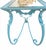 1980s Vintage Custom Painted Coastal Regency Blue Gold Wave Drape Design Cast Iron Console Table For Sale - Image 5 of 12