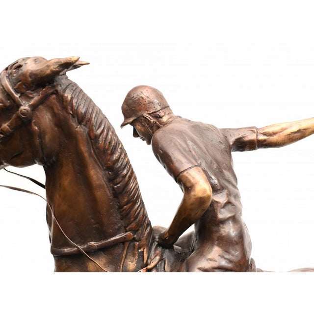 Black Unknown, Polo Player Horse Jockey Statue, Bronze For Sale - Image 8 of 18