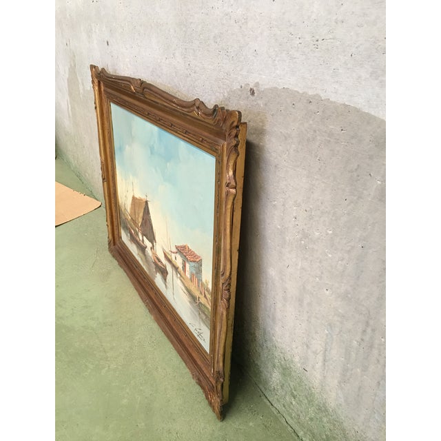 1950 Oil on Canvas, the Lagoon, Valencia, Spain Signed C.Lopez For Sale In Miami - Image 6 of 8