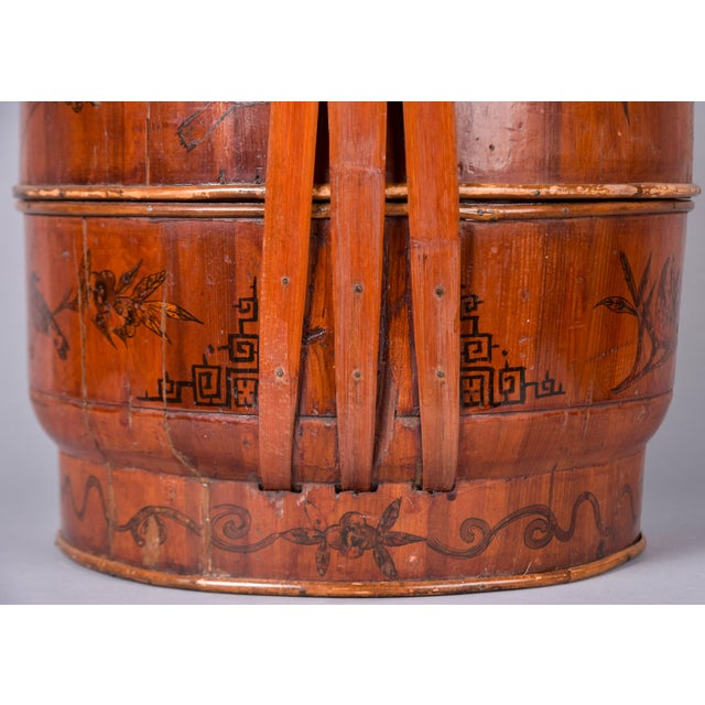 Chinese Lacquered Three-Tier Wedding Basket, Early 20th Century For Sale - Image 4 of 12